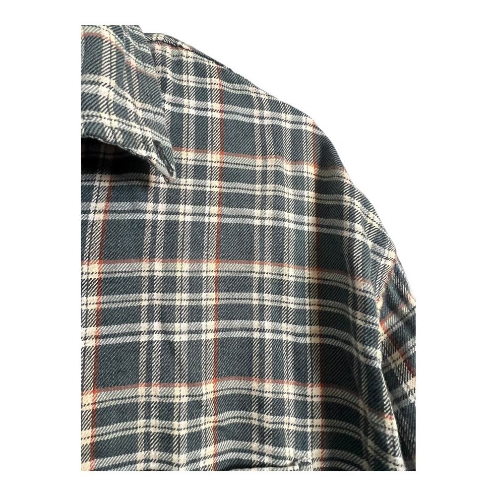 Mens Grunge Flannel Shirt Button Down Distressed Gorpcore Utility Arrow Large - Picture 5 of 7